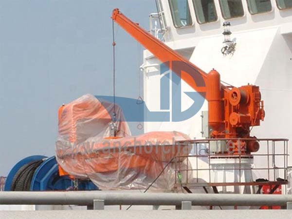 Jednoramenný hydraulický otočný člun Liferaft Davit